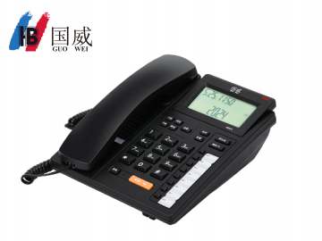 國(guó)威GW72電話機(jī),黑名單辦公電話,黑色大屏幕座機(jī)電話