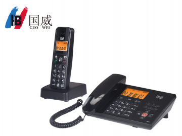 國(guó)威GW61數(shù)字無(wú)繩子母機(jī),黑色無(wú)繩電話機(jī),辦公電話